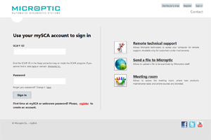 mySCA cloud space for users of the SCA® CASA System - MICROPTIC