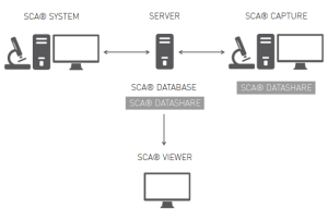 SCA dataShare ejemplo 3 Sistema principal SCA y SCA Capture o SCA Viewer