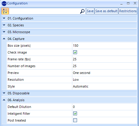 SCA 6.3 version: Select “Low” Capture Resolution